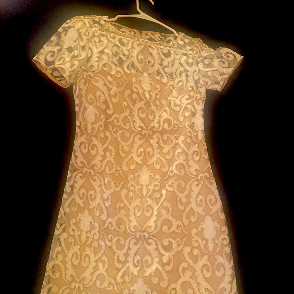 Vince Camuto Gold with inner beige lining for cocktail or holiday party